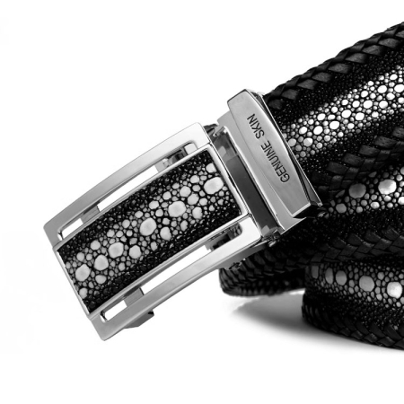 Handcrafted Stingray Leather Braid Belts for Men-Buckle