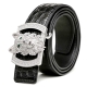 Alligator Leather Belts With Fox Pattern Buckle - Black
