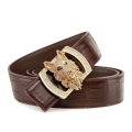 Genuine Alligator Leather Belts With Fox Pattern Buckle