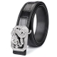 Alligator Leather Belts With Dragon Pattern Buckle - Black