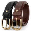Bison Belt Jean Belt with Brass Single Prong Buckle