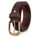Men’s Bison Belt Jean Belt with Brass Single Prong Buckle
