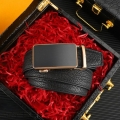 Bison Leather Dress Belts Automatic Adjustable Click Buckle Belts