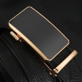 Men’s Bison Leather Dress Belts Automatic Adjustable Click Buckle Belts-Buckle