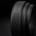 Men’s Bison Leather Dress Belts Automatic Adjustable Click Buckle Belts-Details